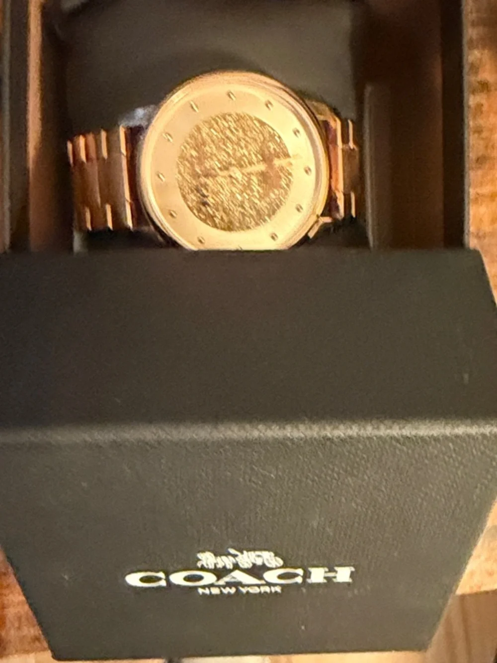 Coach Rose Gold Glitter Dial Bracelet Watch